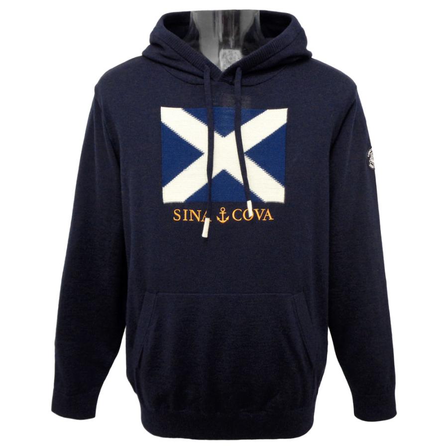 SINA COVA（シナコバ） 30%OFF 秋冬 旗の編み柄 フード付きセーター