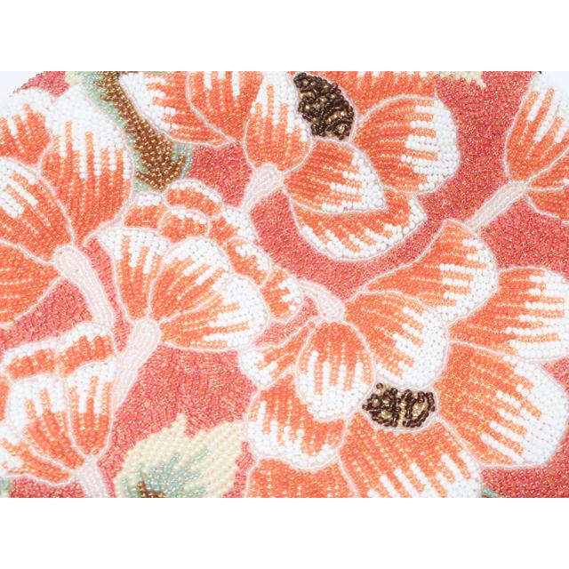 京都一輝堂》【着物】和装小物 ビーズバッグ 花柄 r7w01-1 : 一輝堂