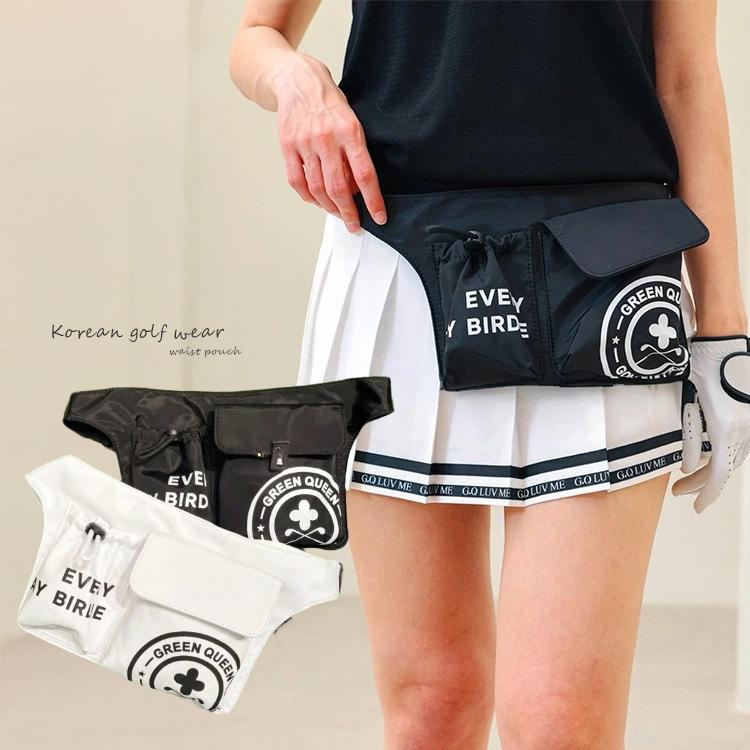 ゴルフ ウエストポーチ レディース 大容量 薄型 軽量 おしゃれ