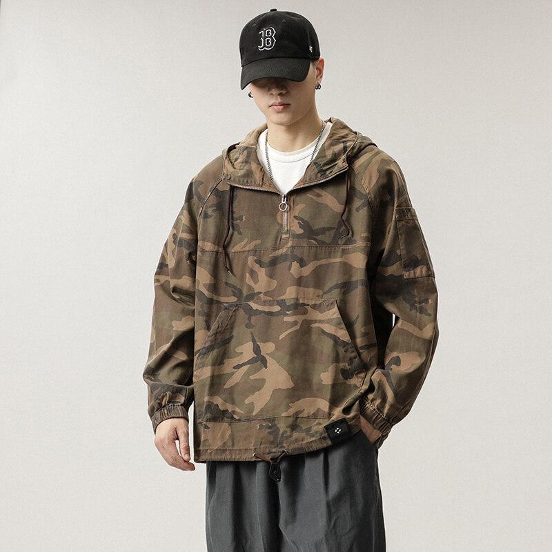 ホームアイホーム メンズ ミリタリージャケット カモフラージュ フード