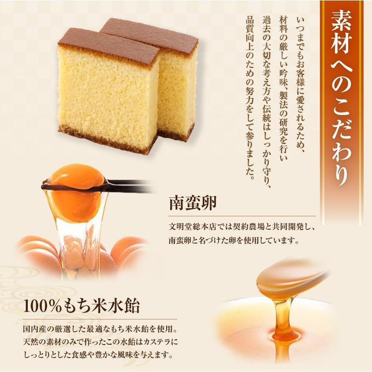 九州 ギフト 2026 文明堂総本店 カステラ0.6号 345g 10切入 ザラメ