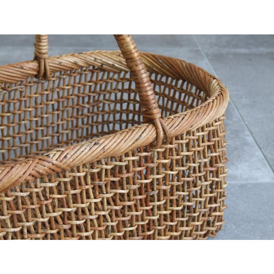 秋田県 あけび蔓細工 あけびかご 手提げかご 特上透かし編み こだし