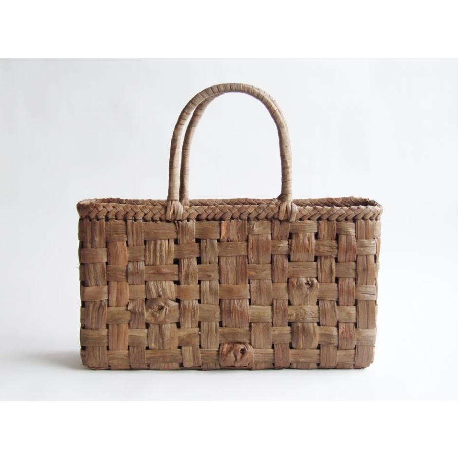 純国産 籠作家尚さん作 山葡萄かごバッグ 市松編み 定番型 : おまめ