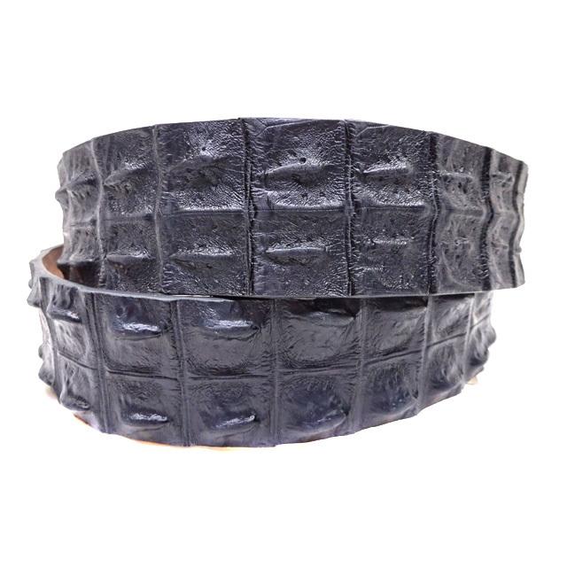 イタリア製 クロコダイル 背ワニ ベルト(40mm幅) ダークネイビー