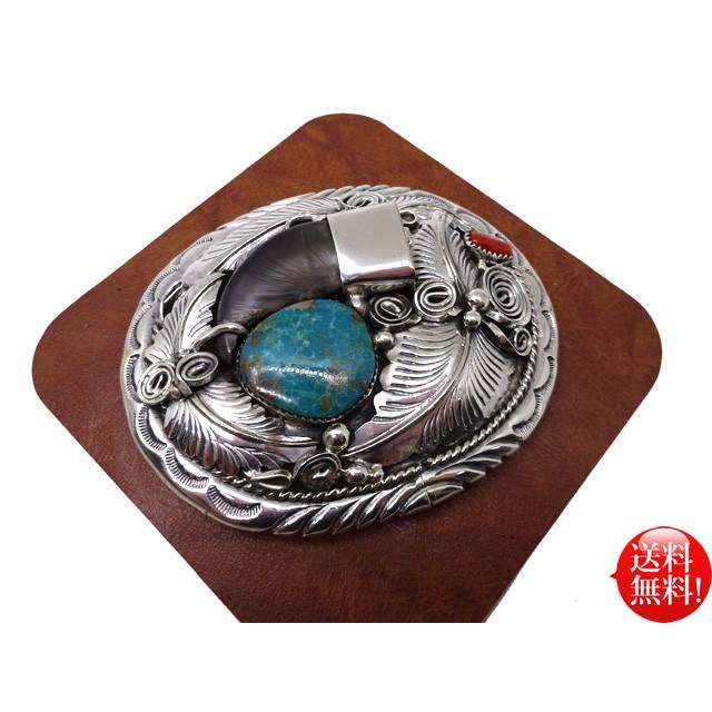 NAVAJO ナバホ族 ホールマーク【M】 リーフデザイン 赤サンゴ