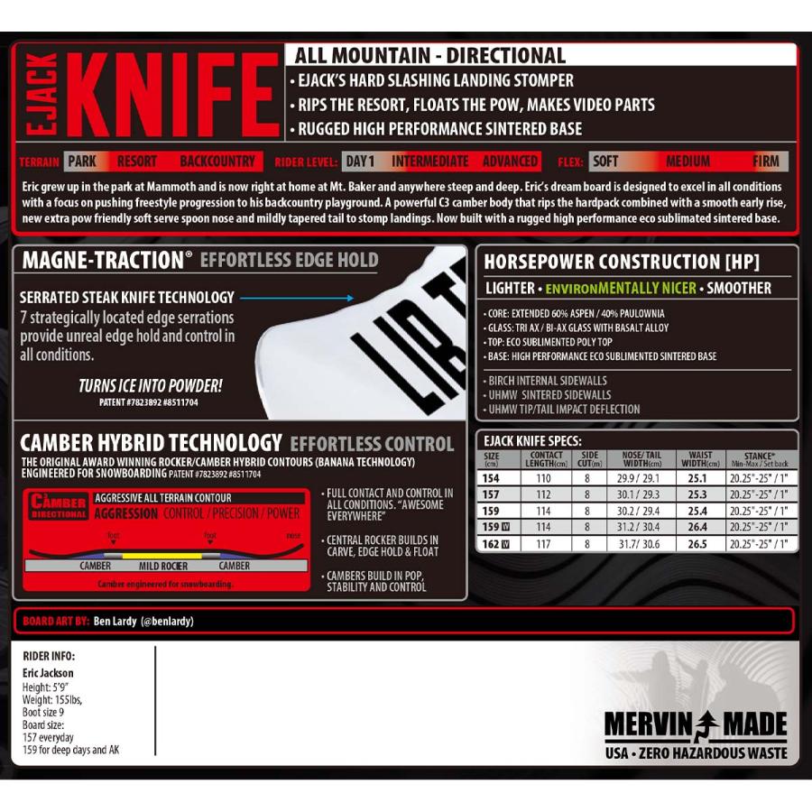 LIB TECH（リブテック） 早期予約 25-26 正規品 LIBTECH EJACK KNIFE