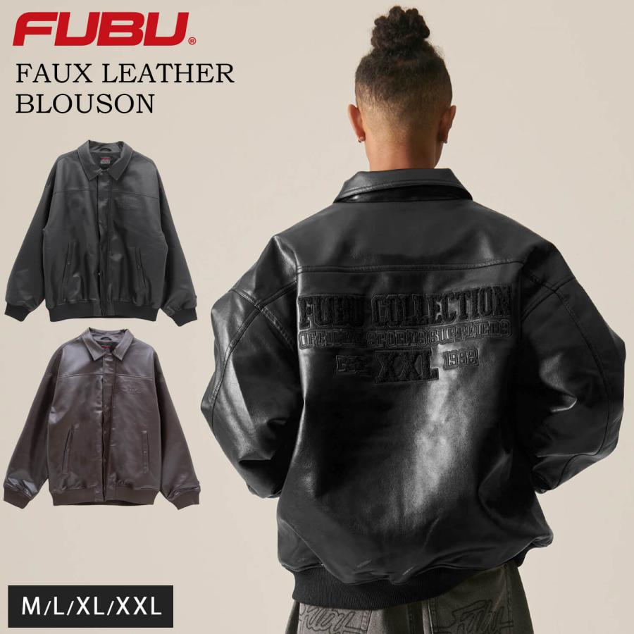 FUBU（フブ） ジャケット メンズ 長袖 レザージャケット MA-1 フェイク