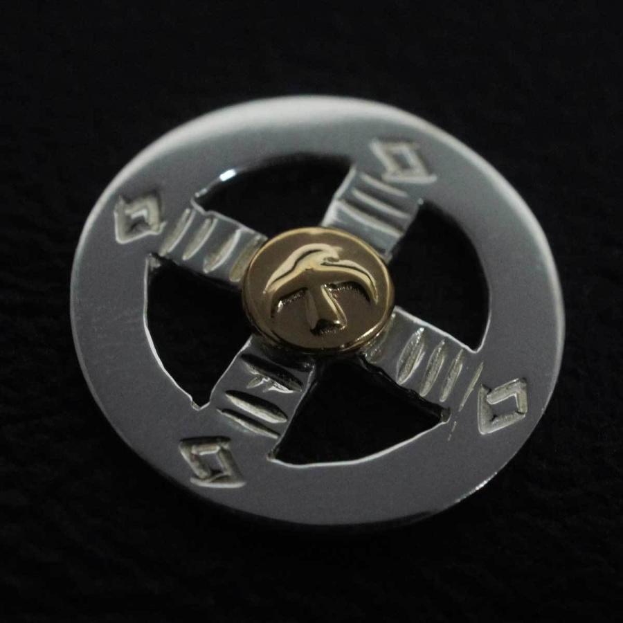 18金金メタル付SVメディスンホイール 18金 シルバー トップ フェザー