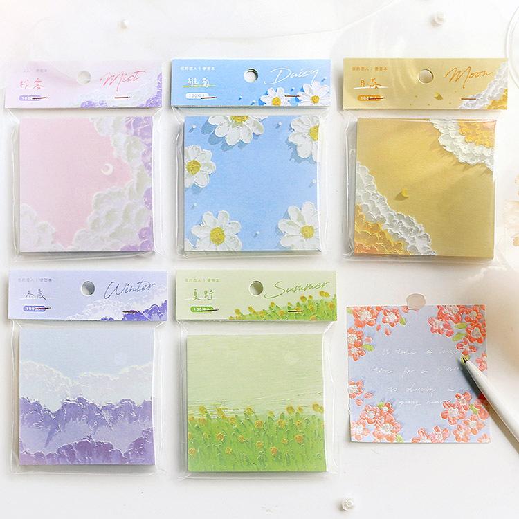 即日出荷 海外 メモ帳 便箋 メモノート おしゃれ◇1パック同柄100枚