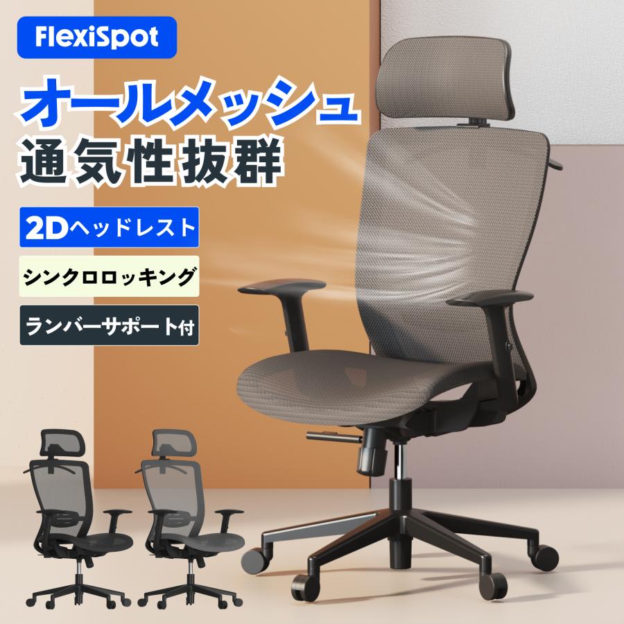 FlexiSpot オフィスチェア メッシュ シンクロロッキング FlexiSpot OC3
