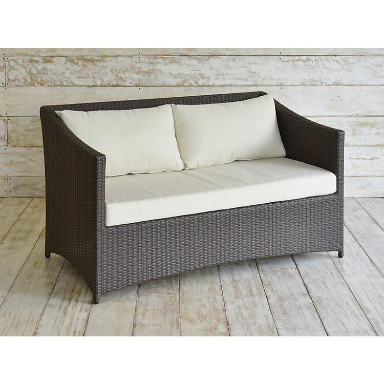 ガーデンソファー 2人掛け ラタン調 おしゃれ 撥水クッション アジアン