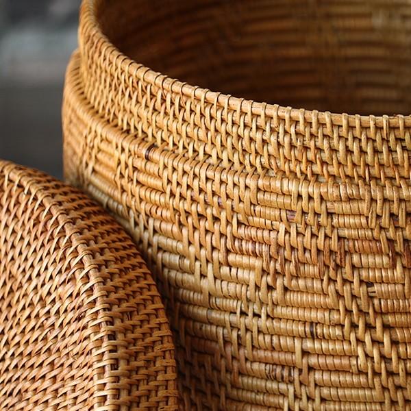 アジアン雑貨 バリ 収納ケース ゴミ箱 バスケット おしゃれ ラウンド