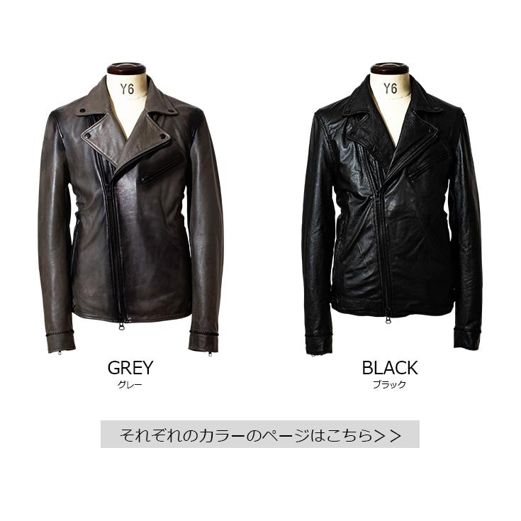 JUVENTUS 本革 手染めダブルライダースジャケット メンズ ユベントス