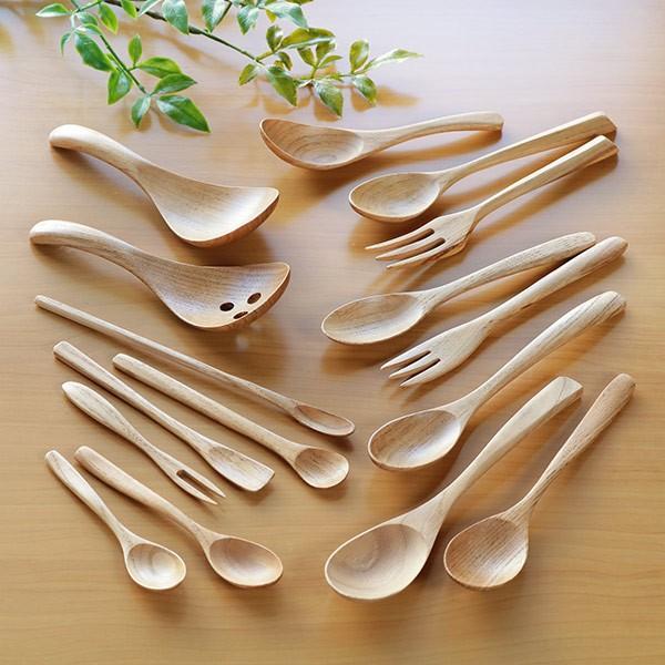 スプーン デミスプーン 12cm 栗の木 天然木 カトラリー （ 木製