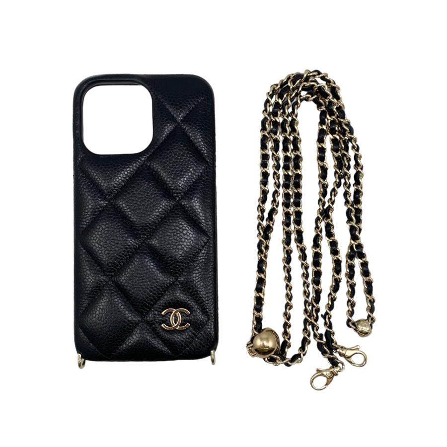 CHANEL（シャネル） iPhone15Pro ケース マトラッセ キャビアスキン
