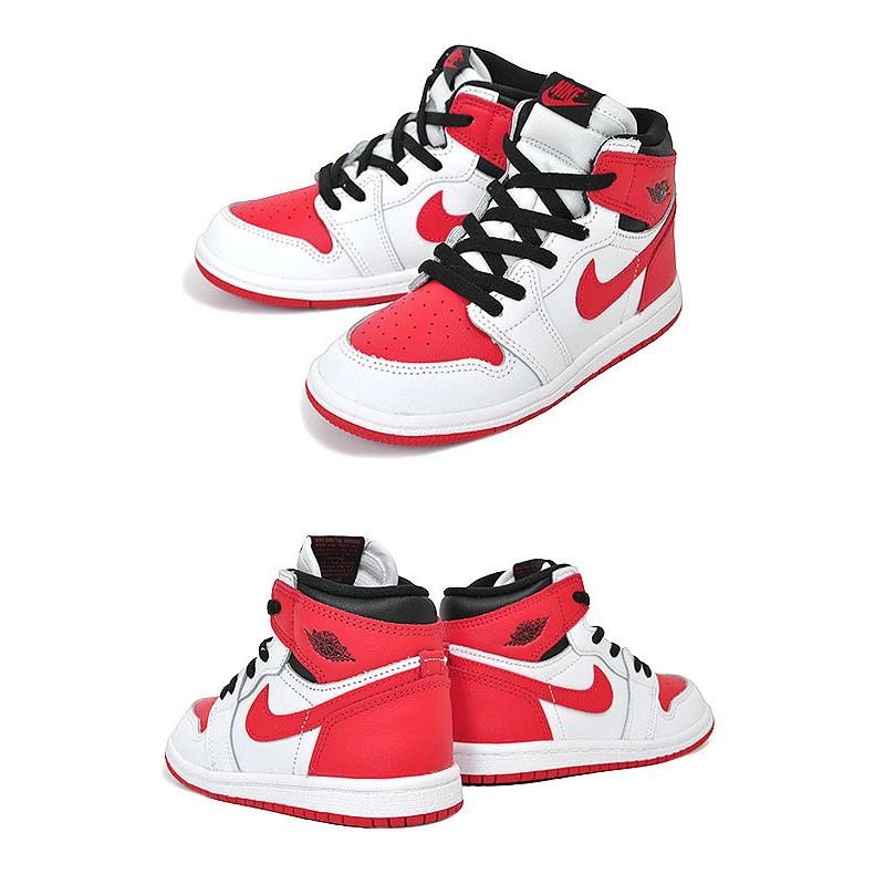 エア ジョーダン 1 NIKE JORDAN HI OG (TD) white/university red