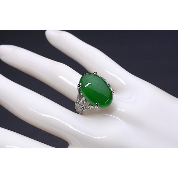 ヒスイ/翡翠 リング/指輪 12.065カラット プラチナ900 PT900 大粒貫録