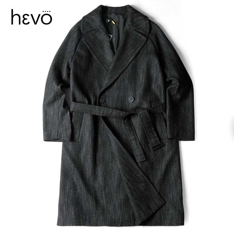 HEVO（イーヴォ） ウールナイロン混ヘリンボーン2Bダブルブレスト