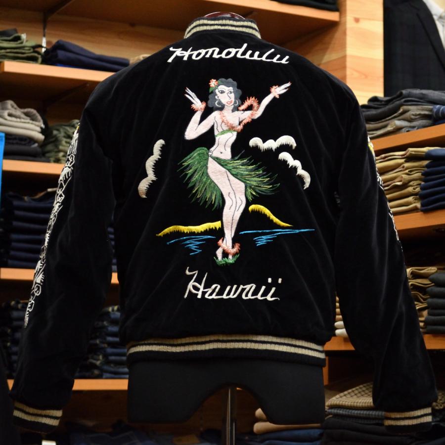 TAILOR TOYO 港商商会 別珍 × キルティングサテン スカジャン (中綿