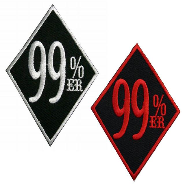 刺繍パッチ】「99％ER」 2カラー （ワッペン バイカー ライダー