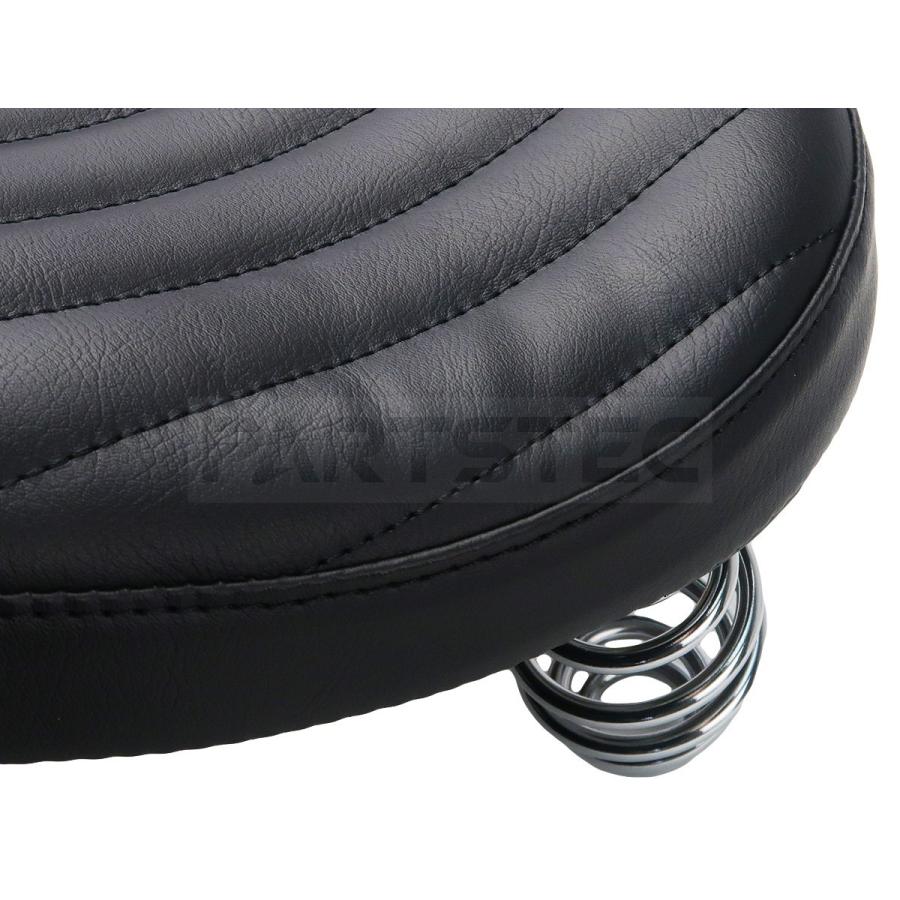 バイク 汎用 ソロシート シングル サドル ブラック スプリング ステー