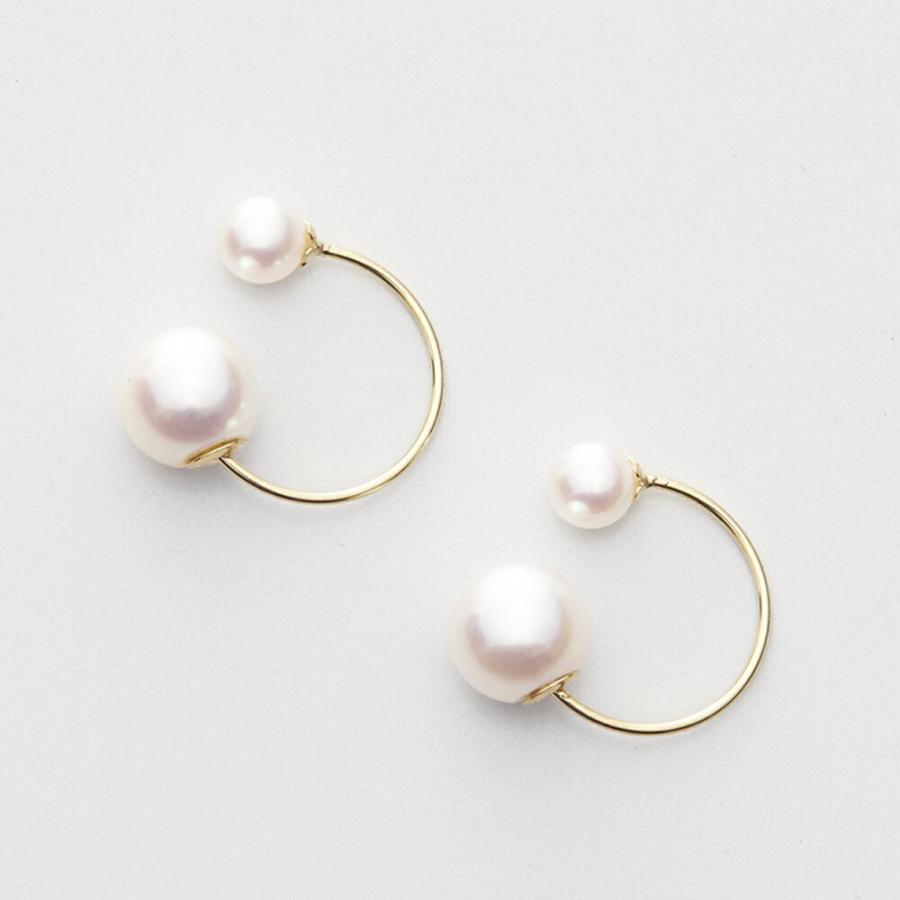 Gemini [ムーンレーベル 公式] パール ピアス フープ あこや真珠