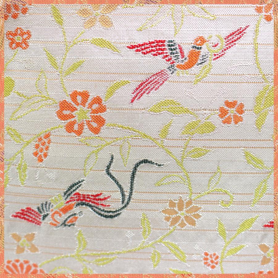 利休バッグ（大） 京都・西陣織 正絹ボストンバッグ 菊花鳳凰文錦