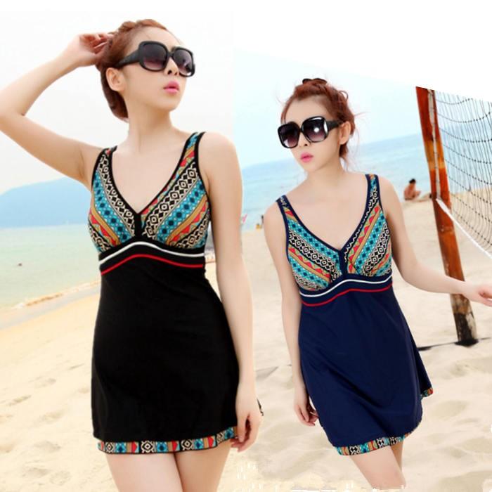 レディース水着 体型カバー ワンピース水着 みずぎ （ M 7号 L 9号 XL