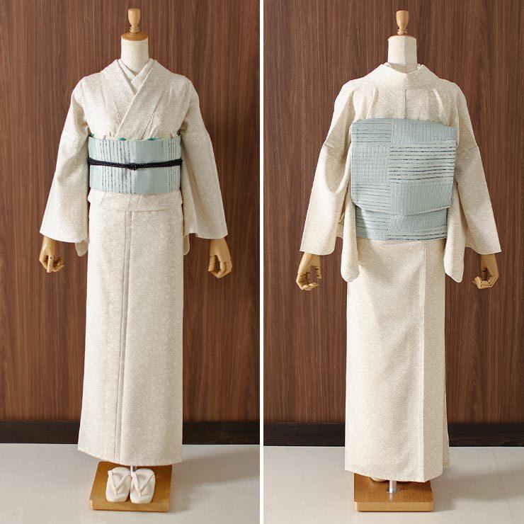着物 夏用 夏物 単衣 洗える着物 蝋纈更紗 クリーム セオアルファ 単衣