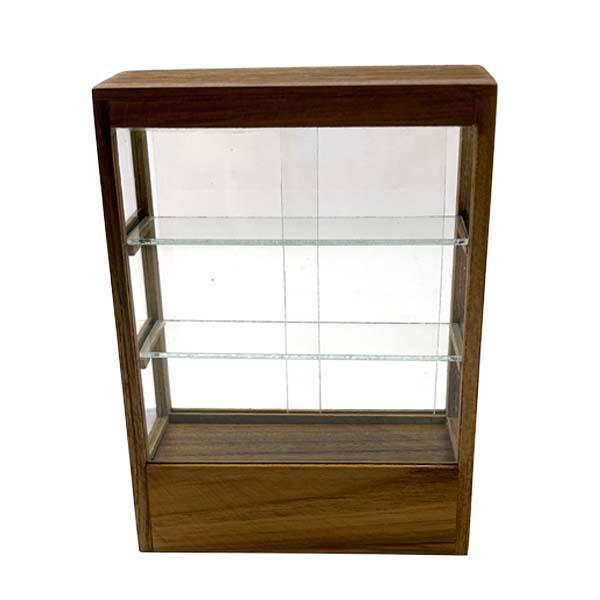 ミニチュア ショーケース 木製3段棚背面ガラス扉 ディスプレイ : 街の