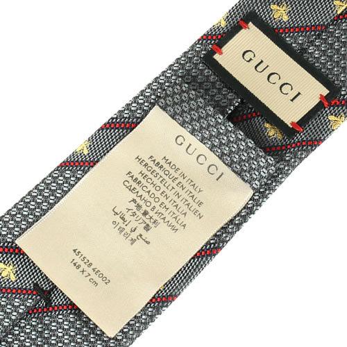 GUCCI（グッチ） ネクタイ ビー ハチ ストライプ柄 シルク イタリア製