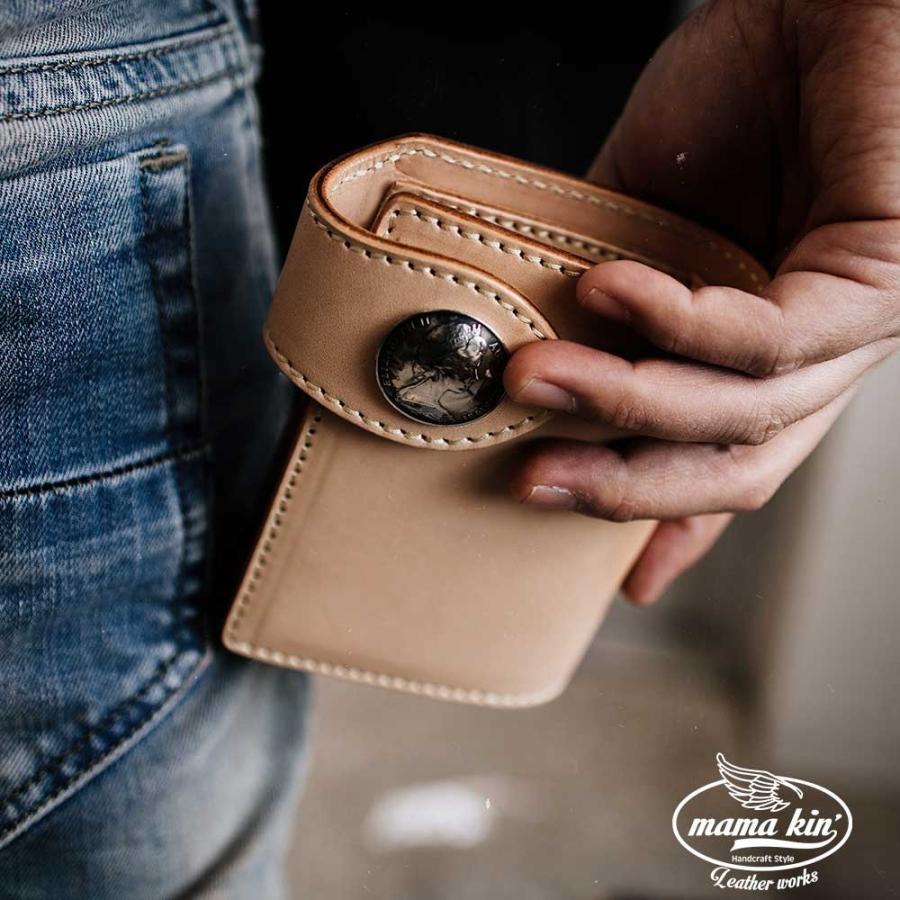 二つ折り財布/栃木レザー/バイカーズウォレット/ライダースウォレット