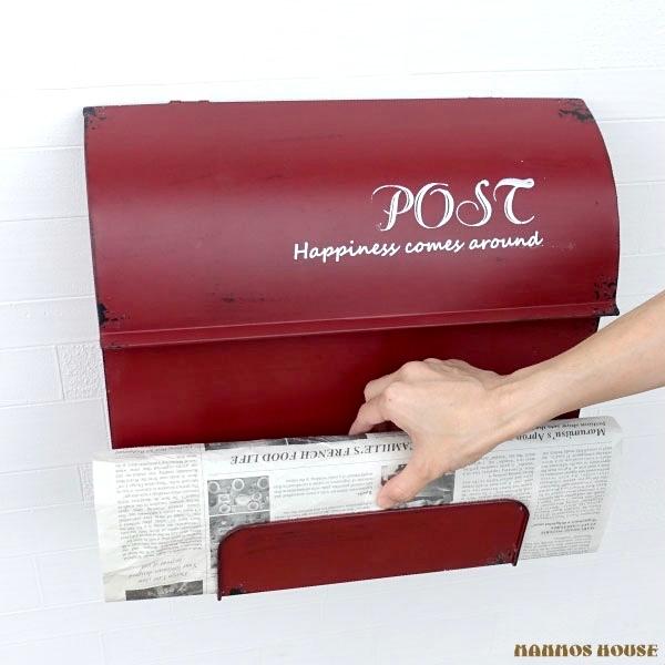 ポスト 郵便受け メールボックス 新聞置き おしゃれ レトロ お洒落