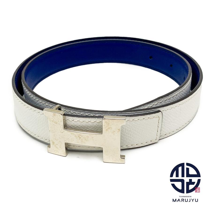 HERMES エルメス 白/紺 ホワイト/ネイビー リバーシブル ミニコン