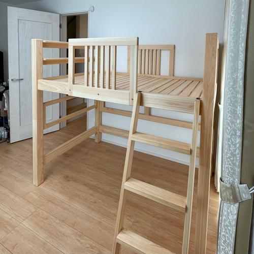 ロフトベッド シングル ひのき サイズオーダー 国産 桧無垢 木製