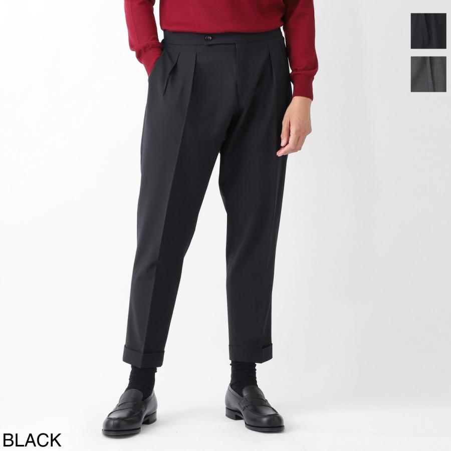 ベルウィッチ BERWICH ツープリーツ スラックス SCOTCH WOOL POLY