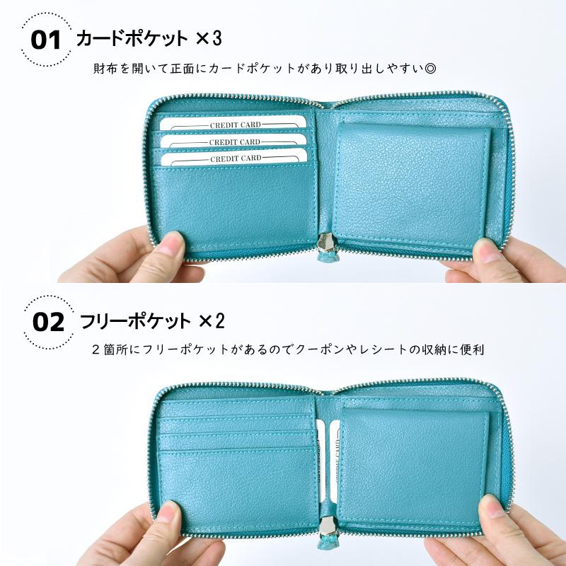 二つ折り財布 クロコダイル レディース メンズ 本革 ラウンド