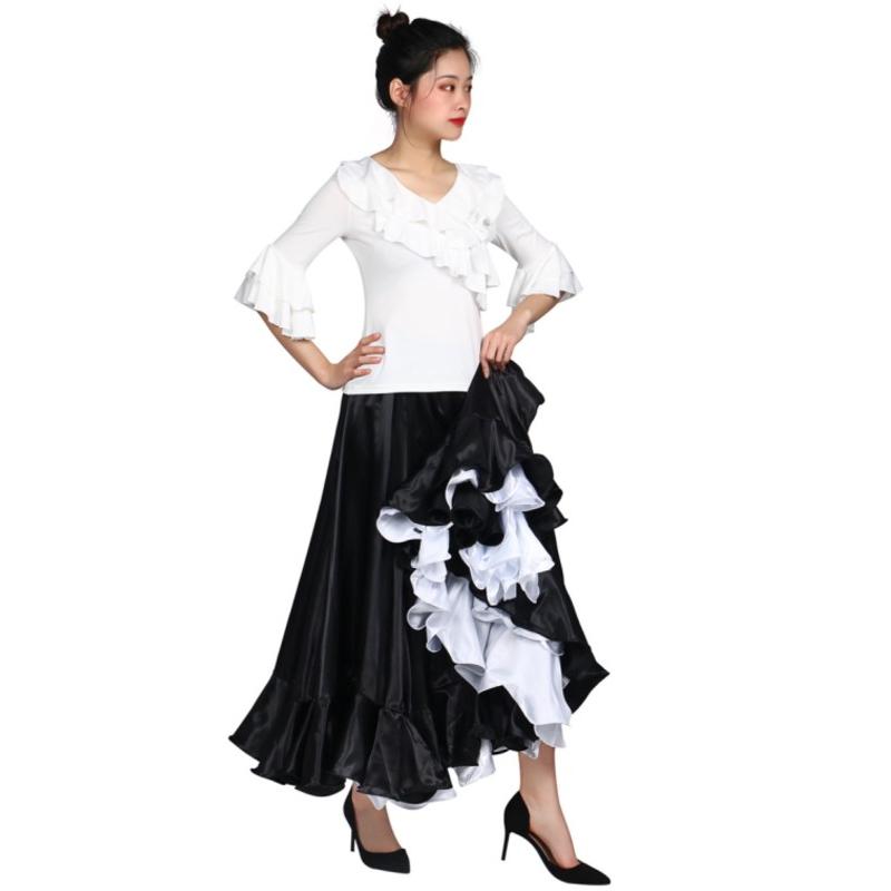 ダンス衣装 トップス【ホワイト 白】 フラメンコ ラテンダンス 社交