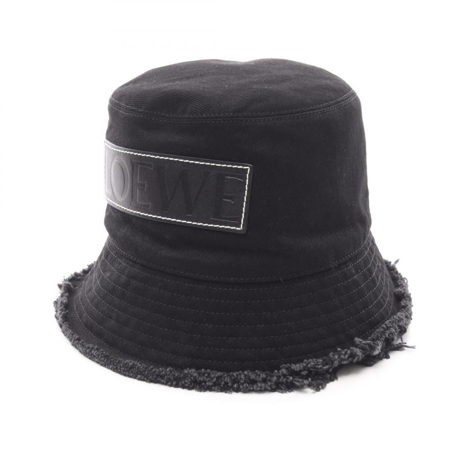 LOEWE（ロエベ） FRAYED BUCKET HAT レザーロゴパッチ ブランドオフ