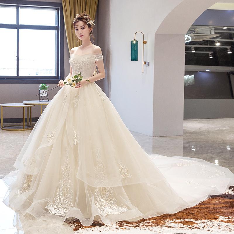 ウェディングドレス シャンパン オフホワイト オフショルダー 二次会