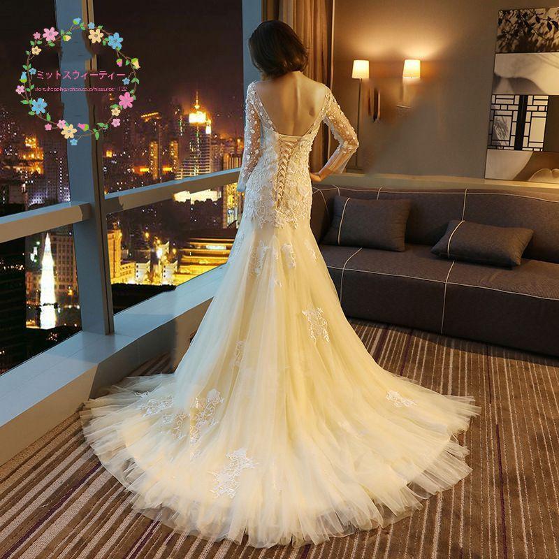 ウェディングドレス シャンパン 二次会 花嫁 カラードレス ギリシャ風