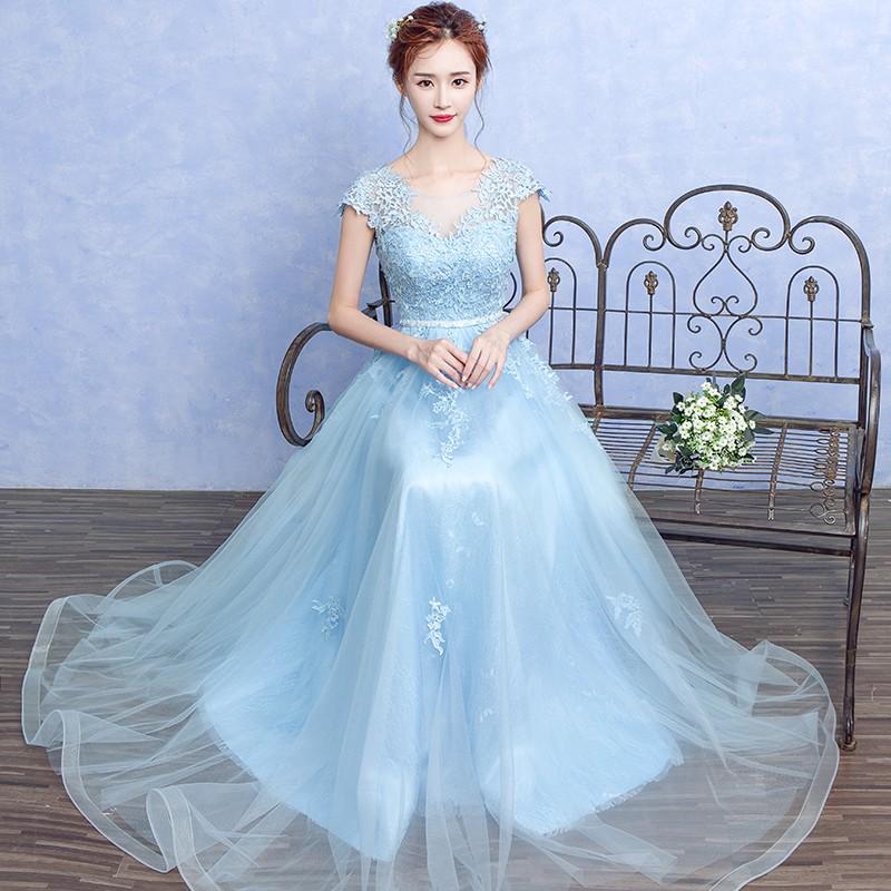 カラードレス ロング 半袖 カクテルドレス 安い 花嫁 パーティードレス