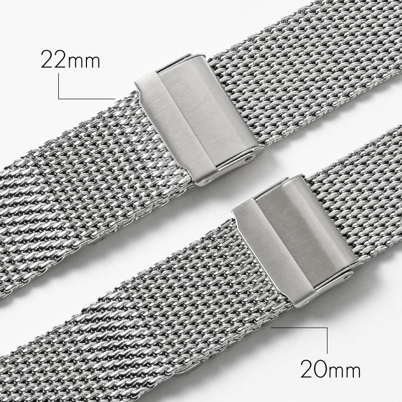 BAMBI（バンビ） 厚型 メッシュ スライド式 ステンレス 時計ベルト