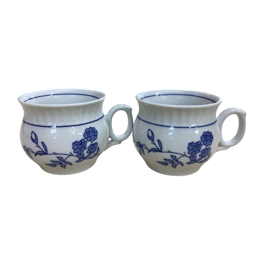 ボヘミア磁器 チェコ製 ボヘミアローズ マグカップ 2点セット : ネット