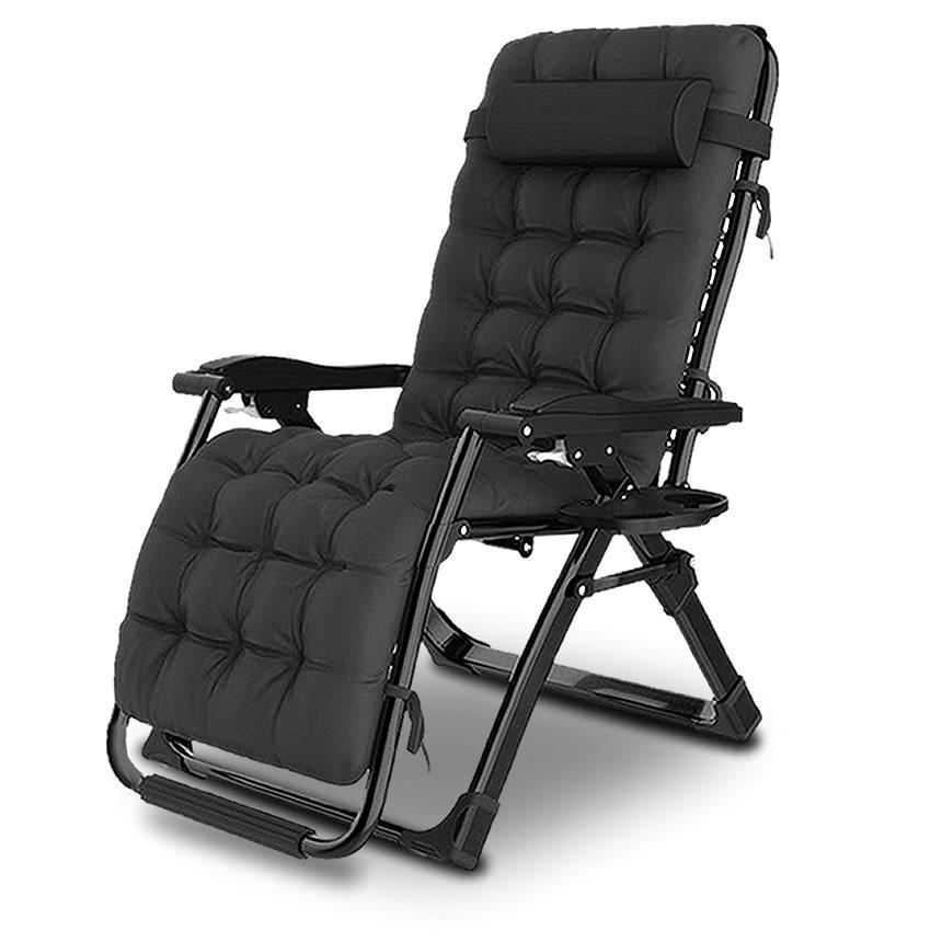 リクライニング チェア VIP型 ブラック クッション 折りたたみチェア