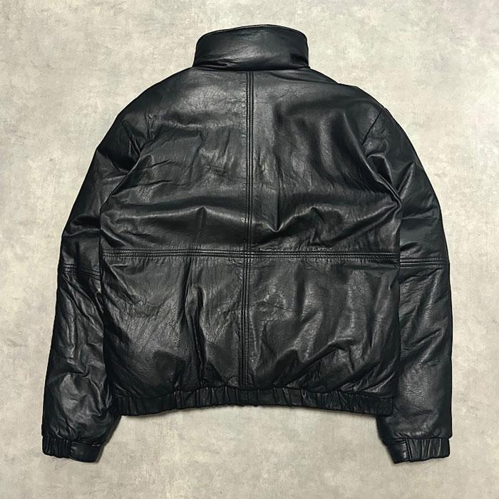 80'S EDDIE BAUER Leather Down Jacket M/BLACK 80年代 エディバウアー