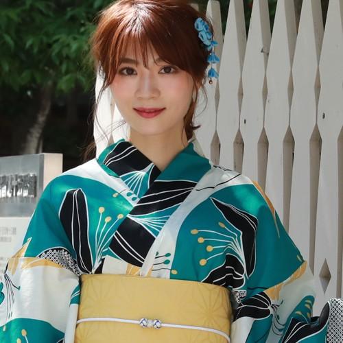 浴衣 レディース セット レトロ 高級変わり織り綿浴衣3点セット「生成