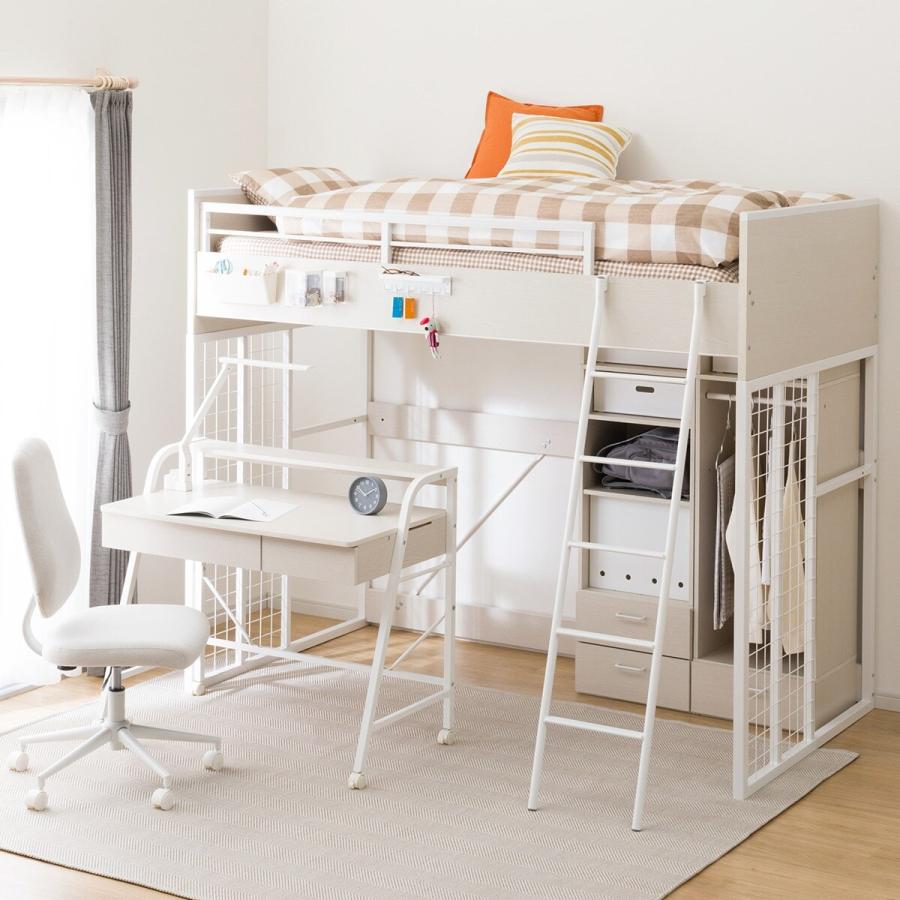 ニトリ（NITORI） システムベッドデスク(デニッシュ01 ハイタイプ WW