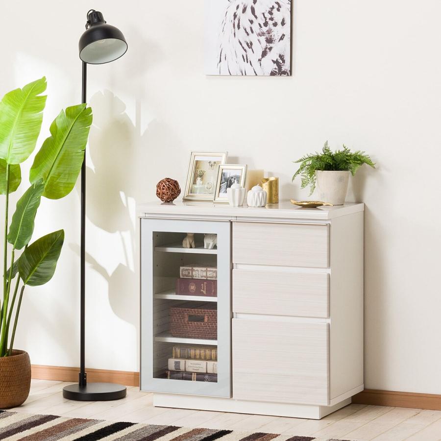 ニトリ（NITORI） サイドボード(ポスティア80 WH) キャビネット ミドル