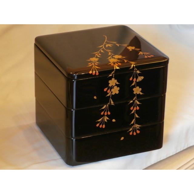 お重 和食器 越前漆器 3段重 木製 6寸 三段重箱 越前塗り 漆塗り
